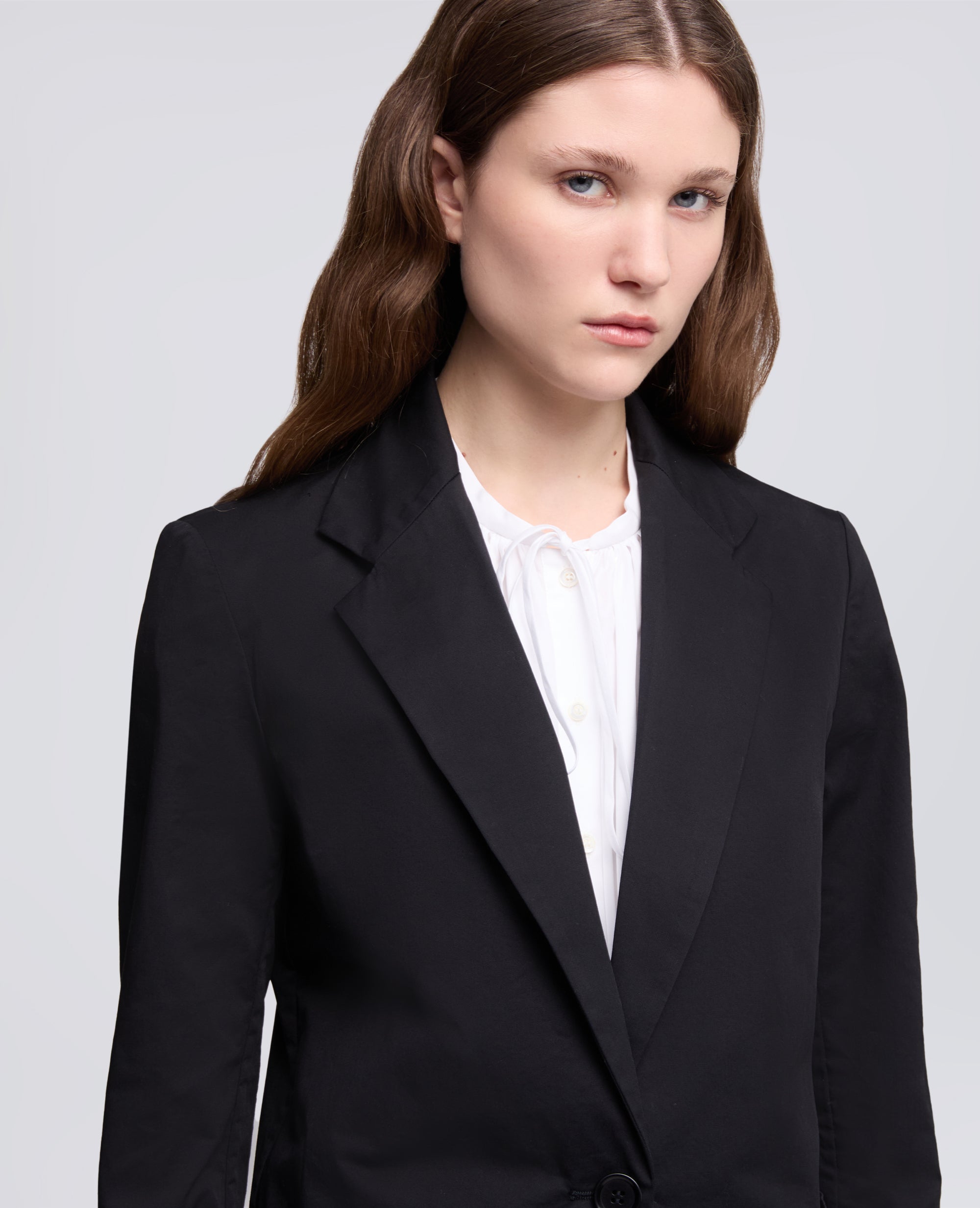GIACCA MONOPETTO DECOSTRUITA IN TWILL DI COTONE STRETCH - NERO - ASPESI