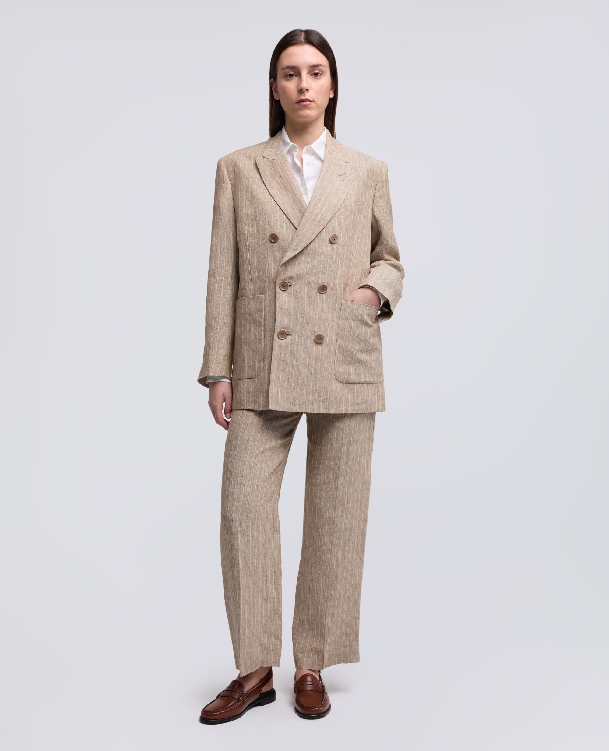 GIACCA UNISEX IN LINO TINTO FILO EFFETTO DELAVE' - BEIGE - ASPESI