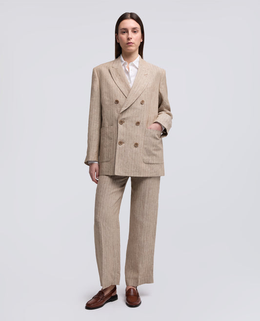 GIACCA UNISEX IN LINO TINTO FILO EFFETTO DELAVE' - BEIGE - ASPESI