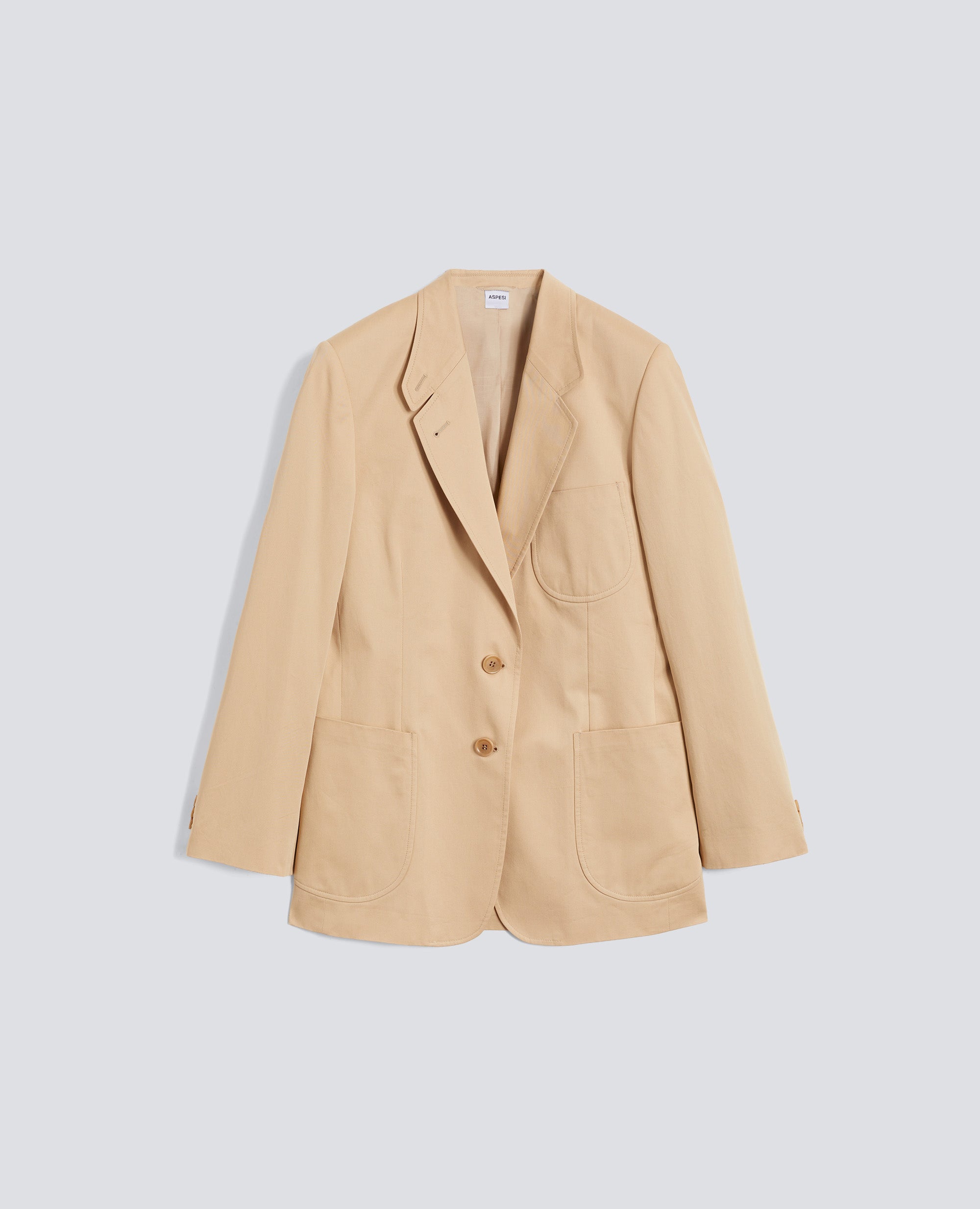 GIACCA MONOPETTO IN TWILL DI COTONE - BEIGE - ASPESI