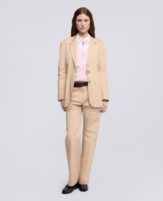 GIACCA MONOPETTO IN TWILL DI COTONE - BEIGE - ASPESI