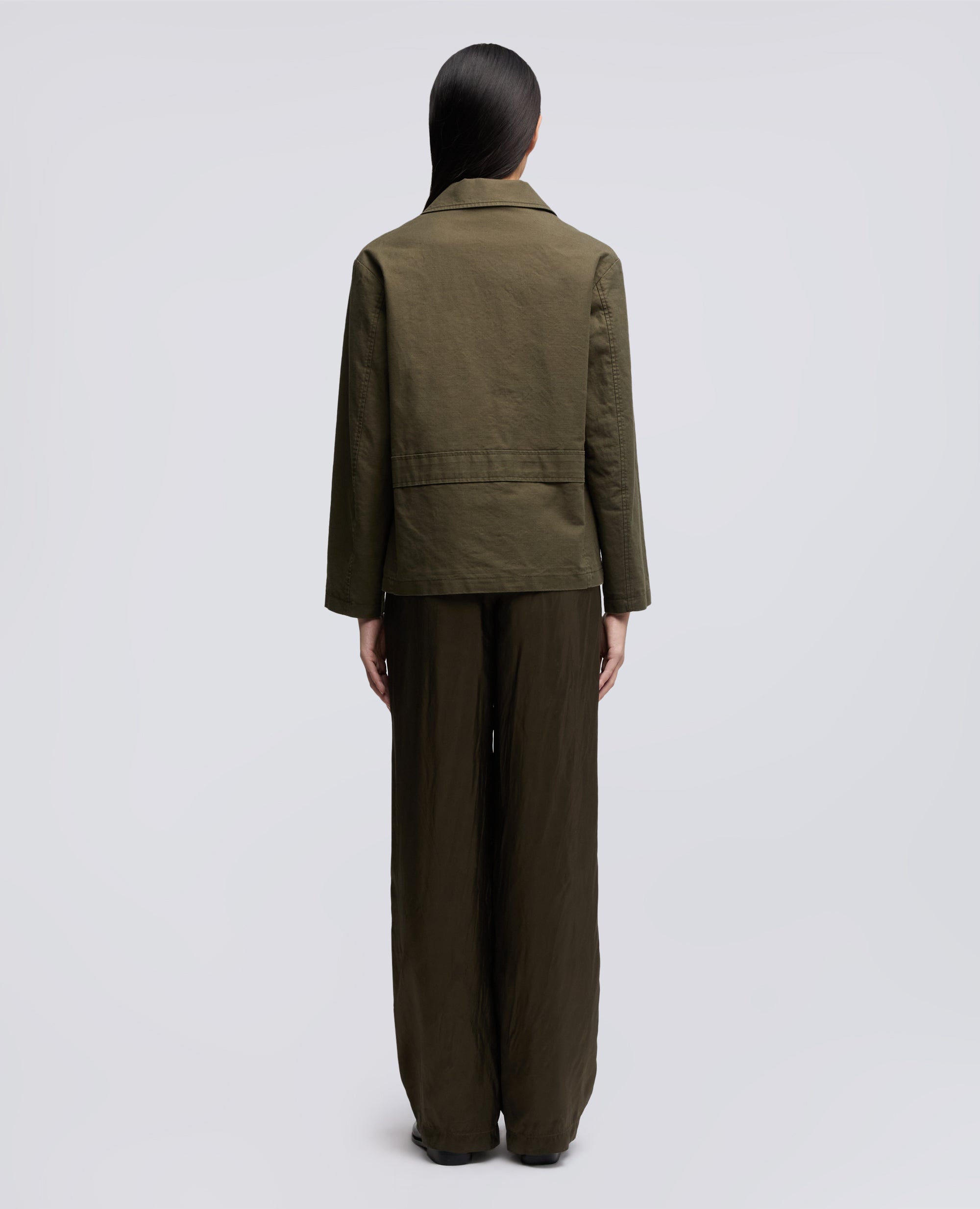 GIACCA IN GABARDINE DI COTONE COMPATTO LAVATO - VERDE - ASPESI