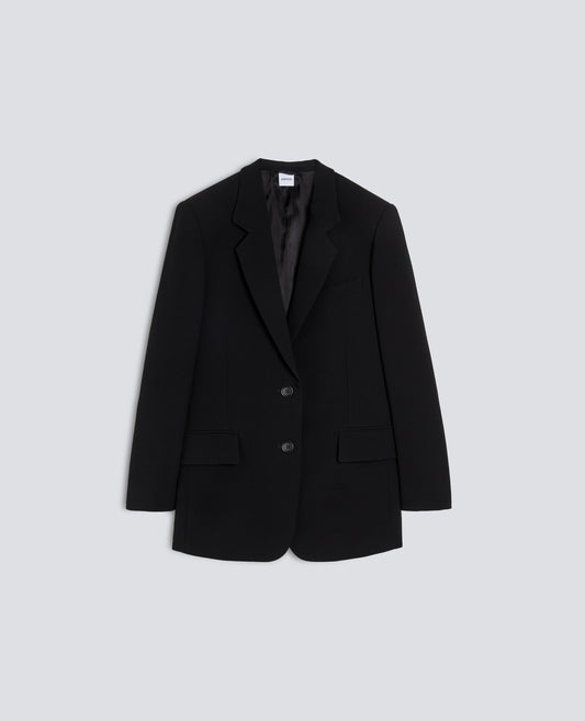 GIACCA MONOPETTO IN CADY CREPE IN TRIACETATO E POLIESTERE - NERO - ASPESI