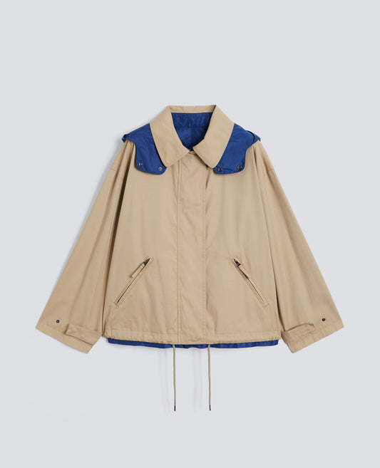 GIUBBOTTO REVERSIBILE  IN TWILL DI COTONE POLIAMMIDE E NYLON - BEIGE - ASPESI