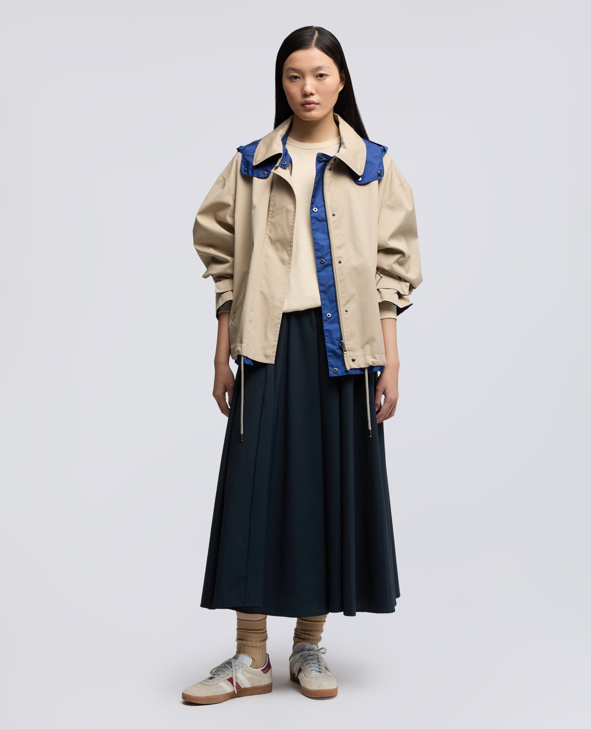 GIUBBOTTO REVERSIBILE  IN TWILL DI COTONE POLIAMMIDE E NYLON - BEIGE - ASPESI