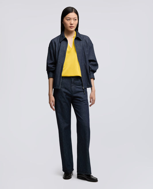 GIUBBOTTO IN DENIM DI COTONE LEGGERO - BLU - ASPESI