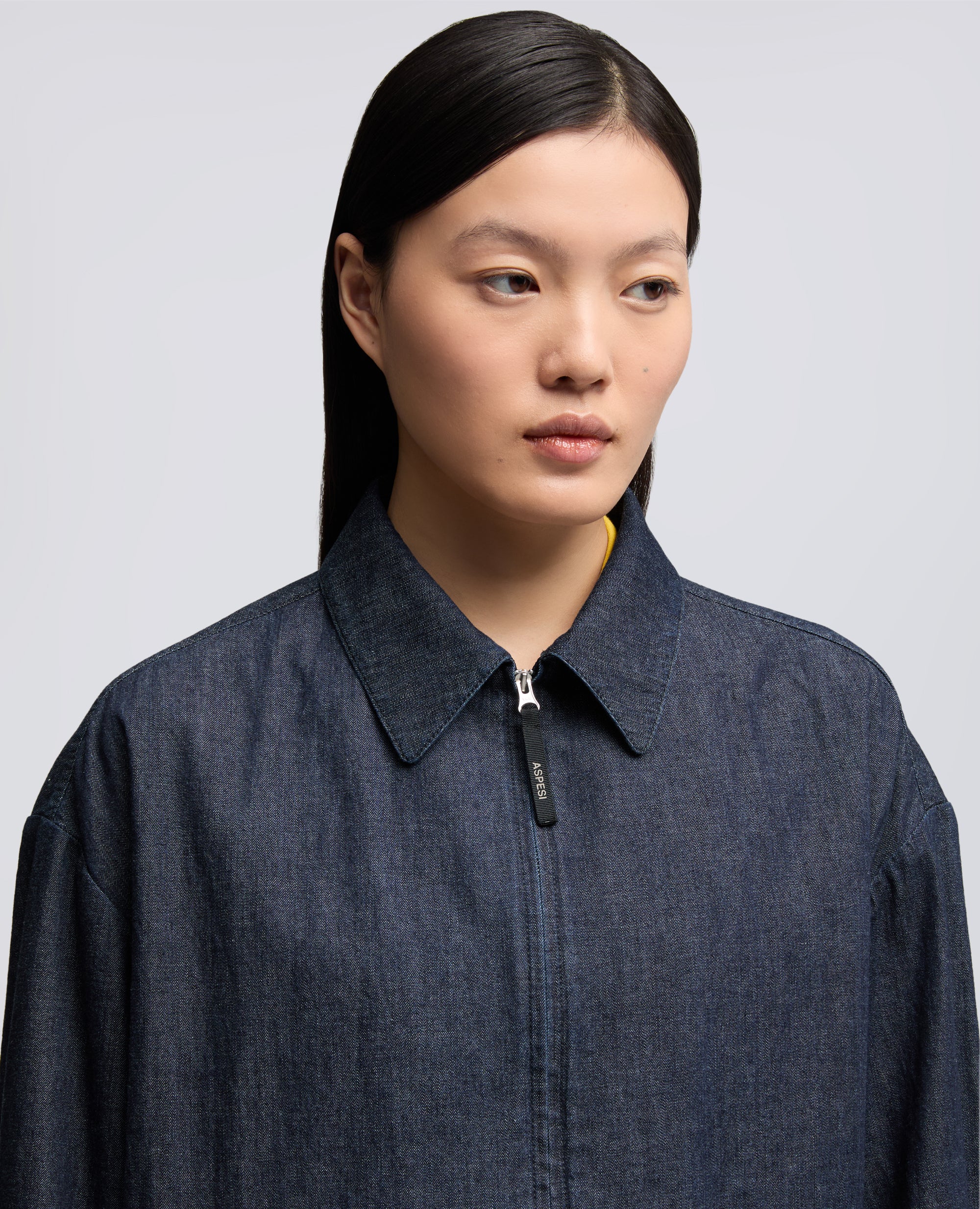 GIUBBOTTO IN DENIM DI COTONE LEGGERO - BLU - ASPESI
