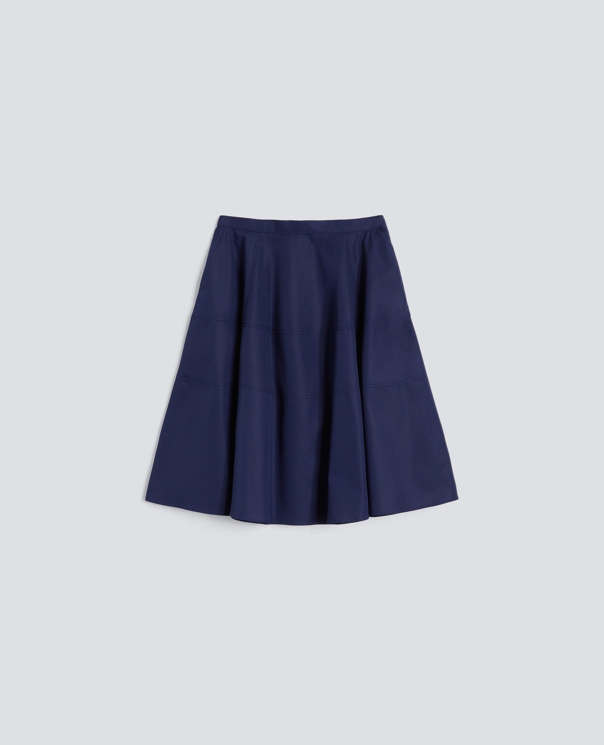 GONNA SVASATA IN POPELINE DI COTONE - BLU - ASPESI