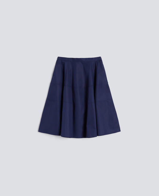 GONNA SVASATA IN POPELINE DI COTONE - BLU - ASPESI