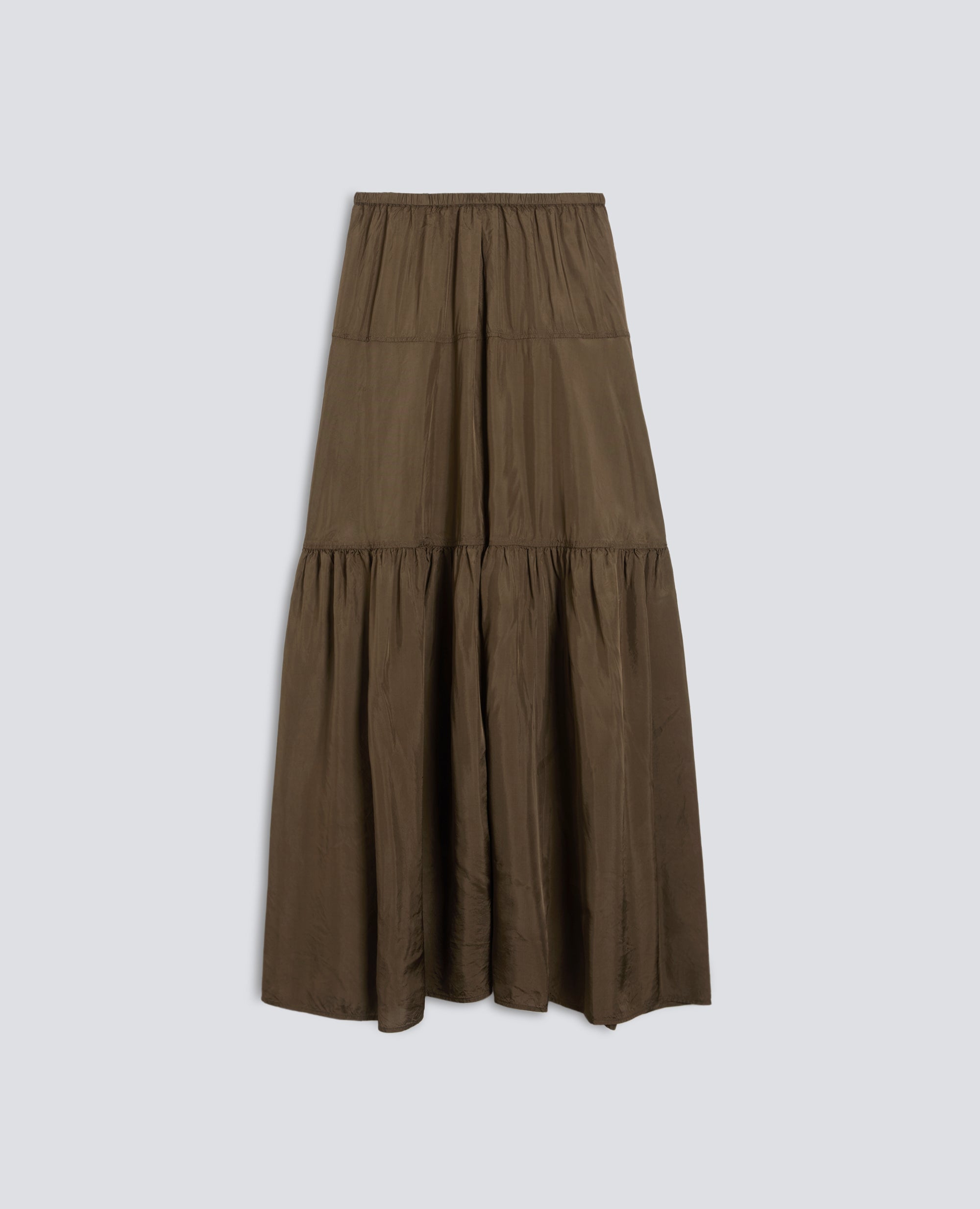 GONNA LUNGA IN TWILL DI VISCOSA - VERDE - ASPESI