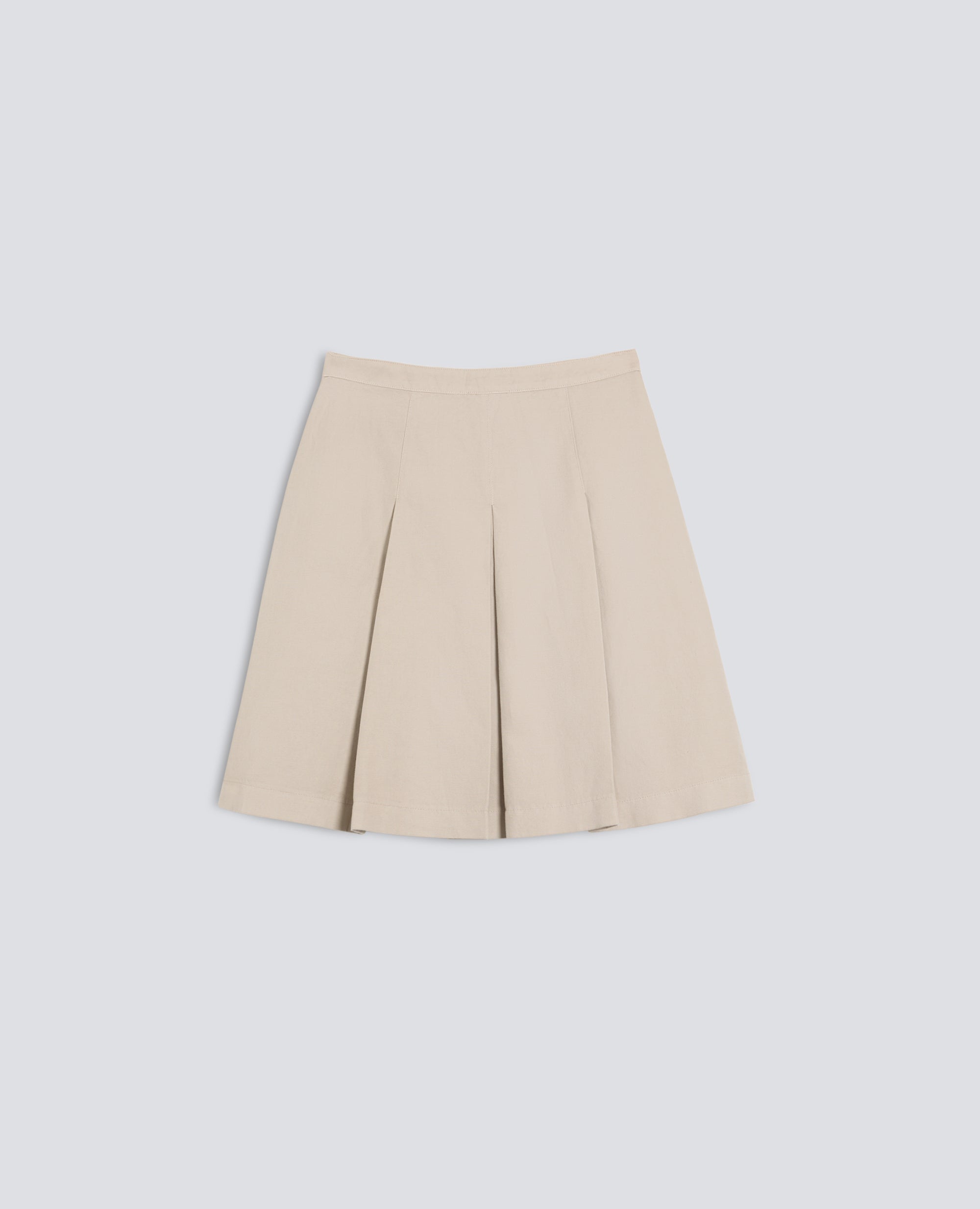 GONNA IN GABARDINE DI COTONE E LINO TINTO CAPO - BEIGE - ASPESI
