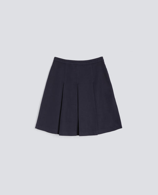 GONNA IN GABARDINE DI COTONE E LINO TINTO CAPO - BLU - ASPESI