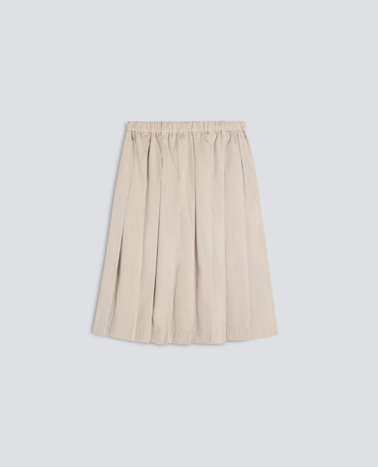 GONNA A PIEGHE IN POPELINE DI COTONE - BEIGE - ASPESI
