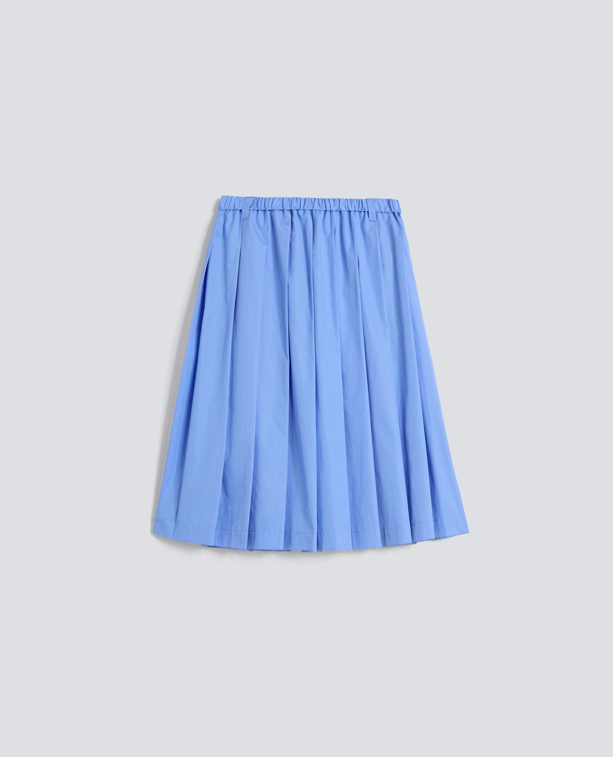 GONNA A PIEGHE IN POPELINE DI COTONE - AZZURRO - ASPESI