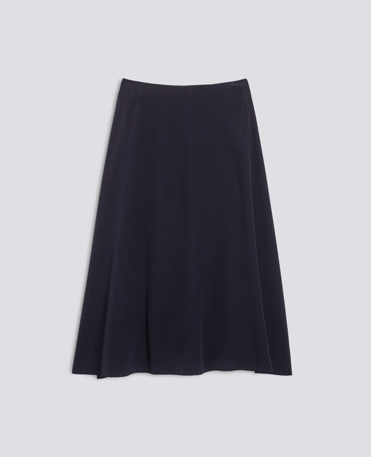 GONNA LUNGA IN CREPE DE CHINE DI SETA - BLU - ASPESI