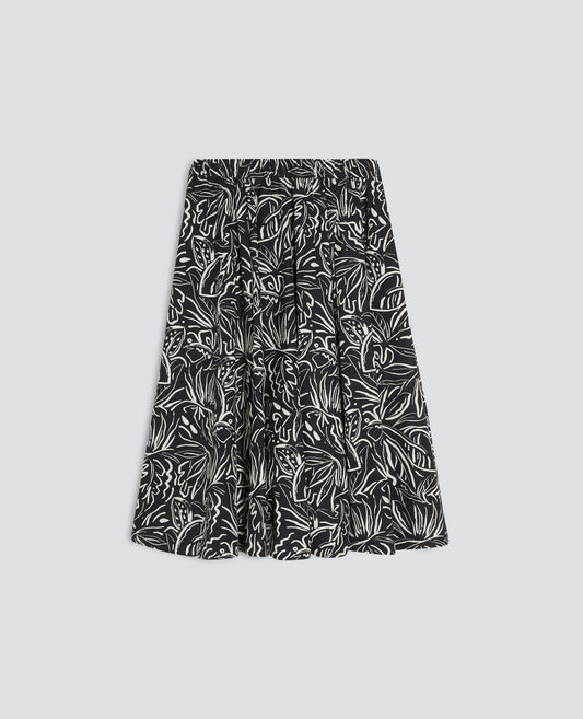 GONNA IN POPELINE DI COTONE - NERO - ASPESI