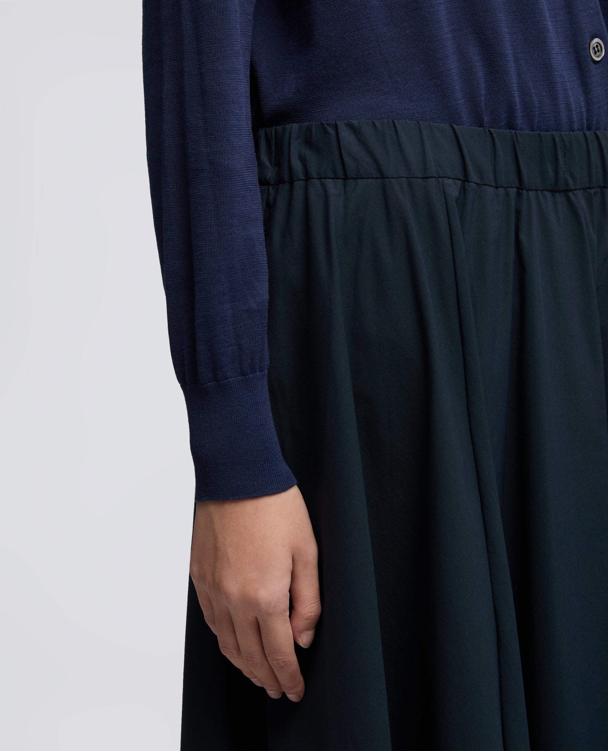 GONNA IN POPELINE COTONE E NYLON STRETCH - BLU - ASPESI