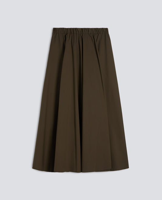 GONNA IN POPELINE COTONE E NYLON STRETCH - VERDE - ASPESI