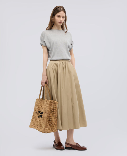GONNA IN POPELINE COTONE - BEIGE - ASPESI