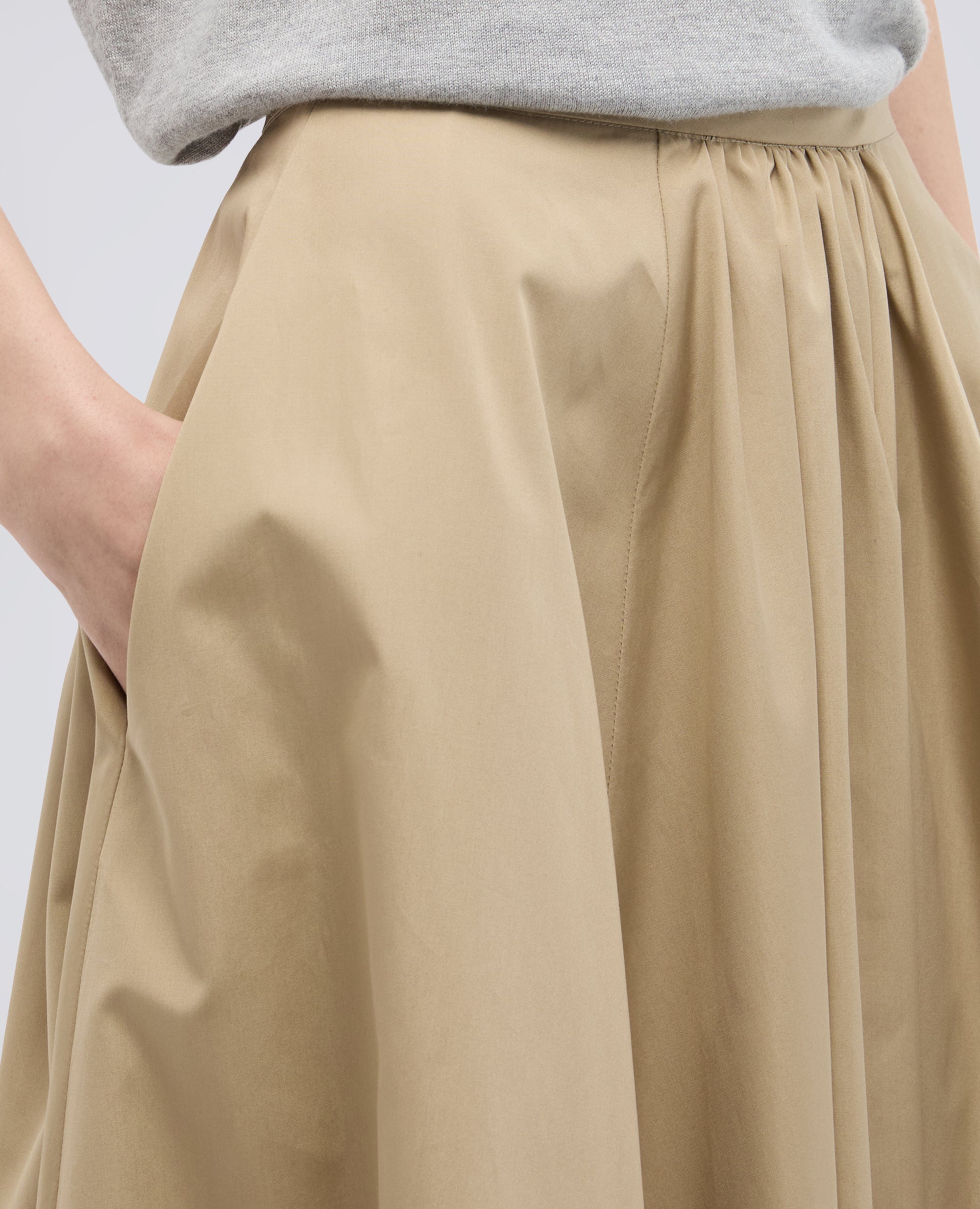 GONNA IN POPELINE COTONE - BEIGE - ASPESI