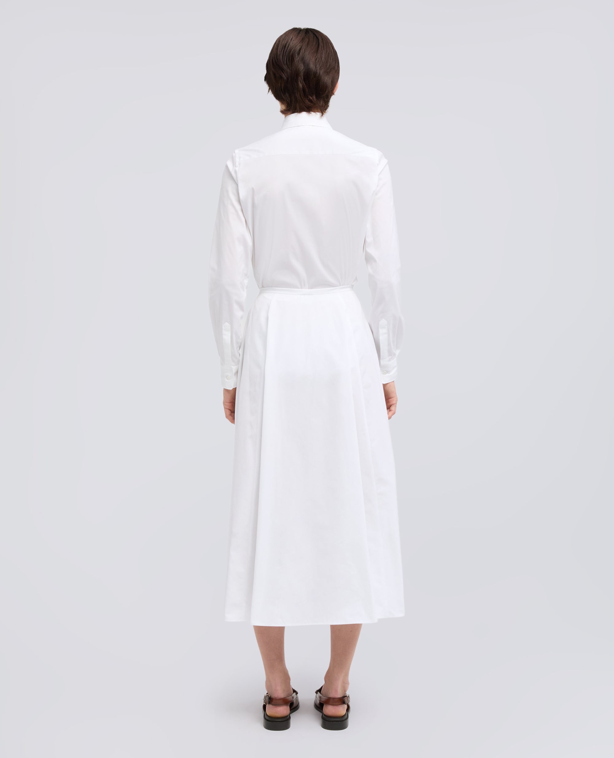GONNA IN POPELINE COTONE - BIANCO - ASPESI