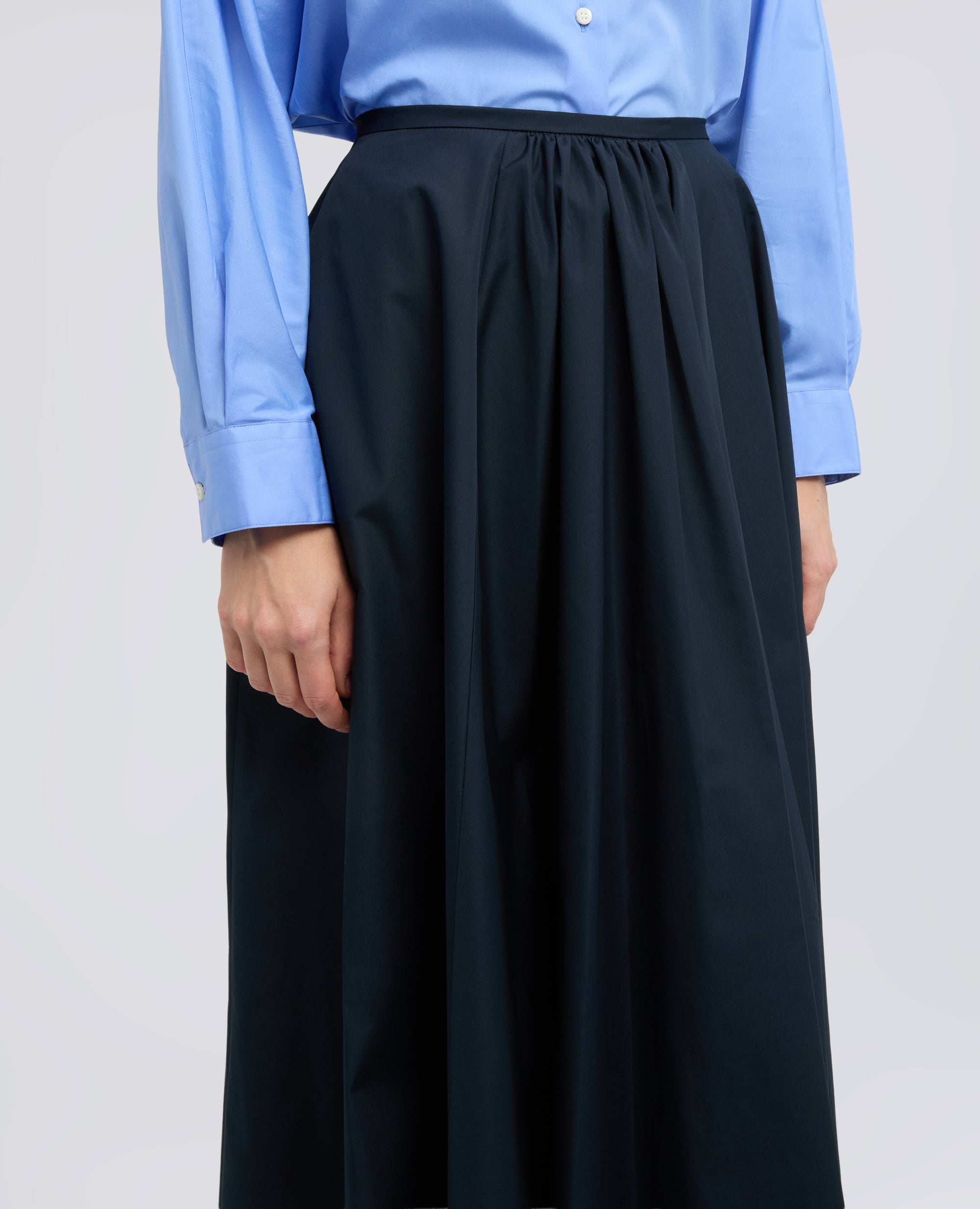 GONNA IN POPELINE COTONE - BLU - ASPESI