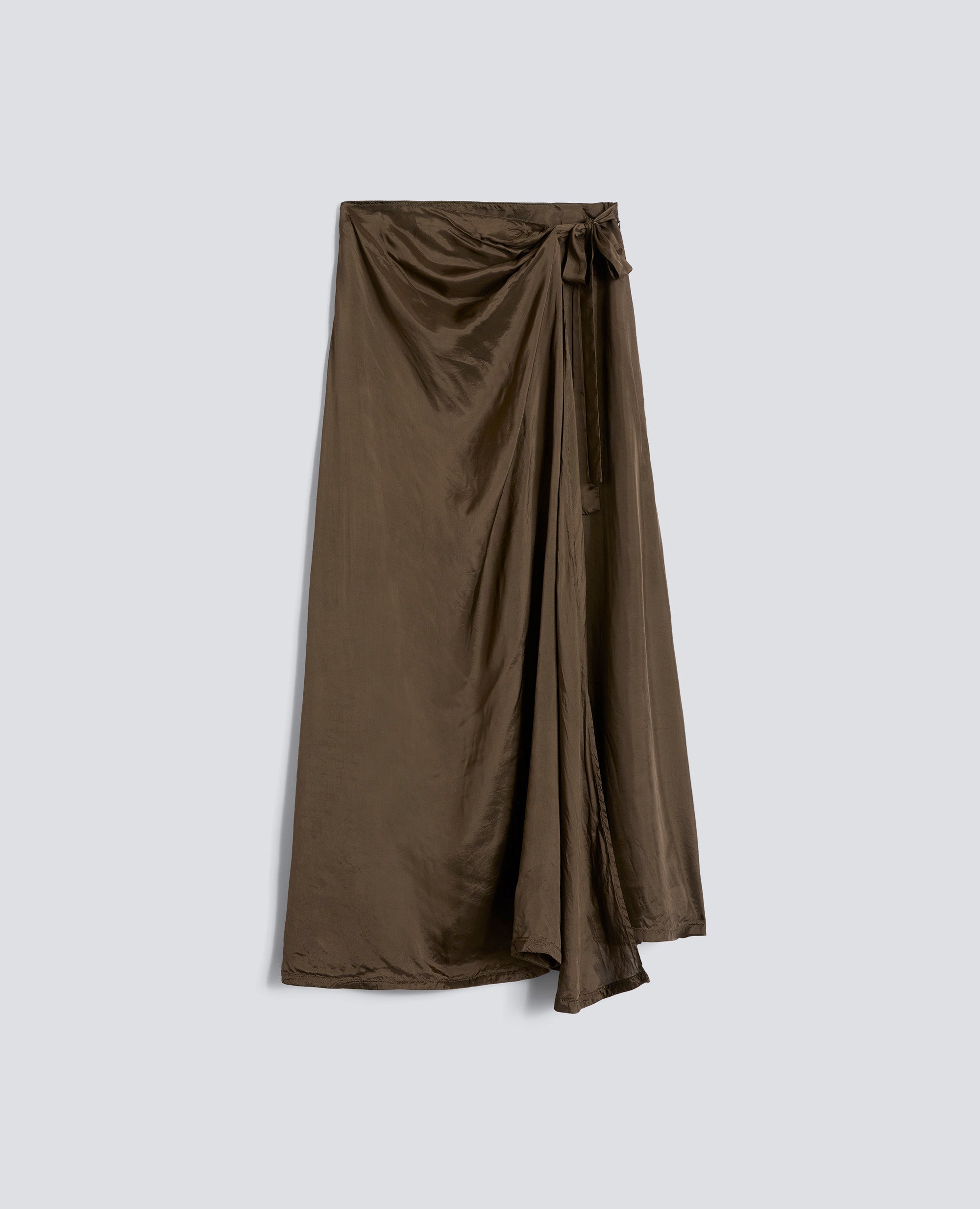 GONNA A PORTAFOGLIO IN TWILL DI VISCOSA - VERDE - ASPESI