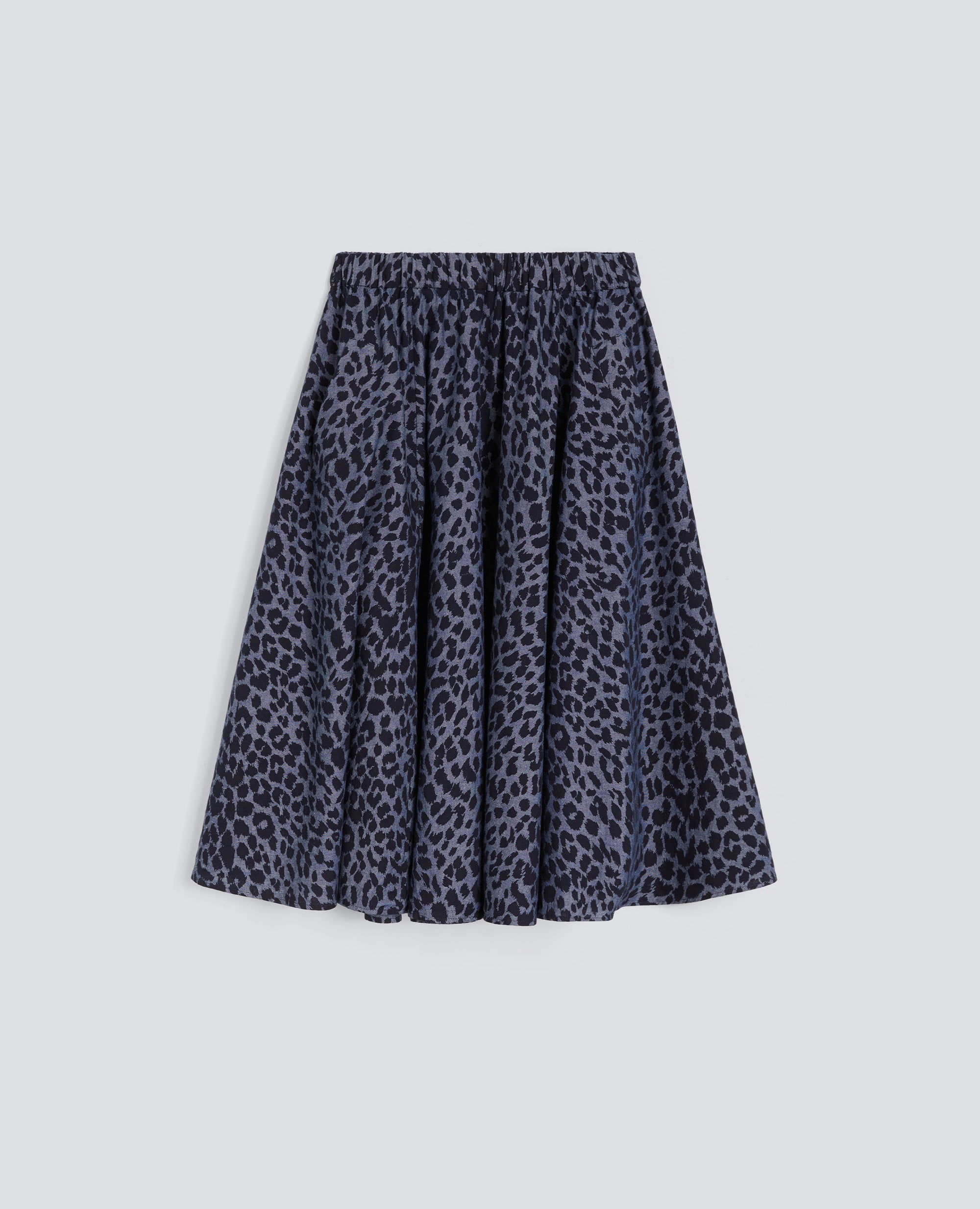 GONNA IN CHAMBRAY DI COTONE GIAPPONESE - BLU - ASPESI