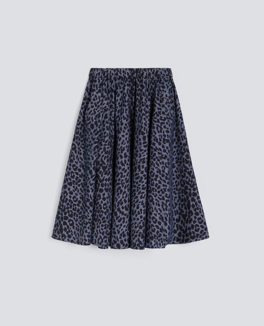 GONNA IN CHAMBRAY DI COTONE GIAPPONESE - BLU - ASPESI