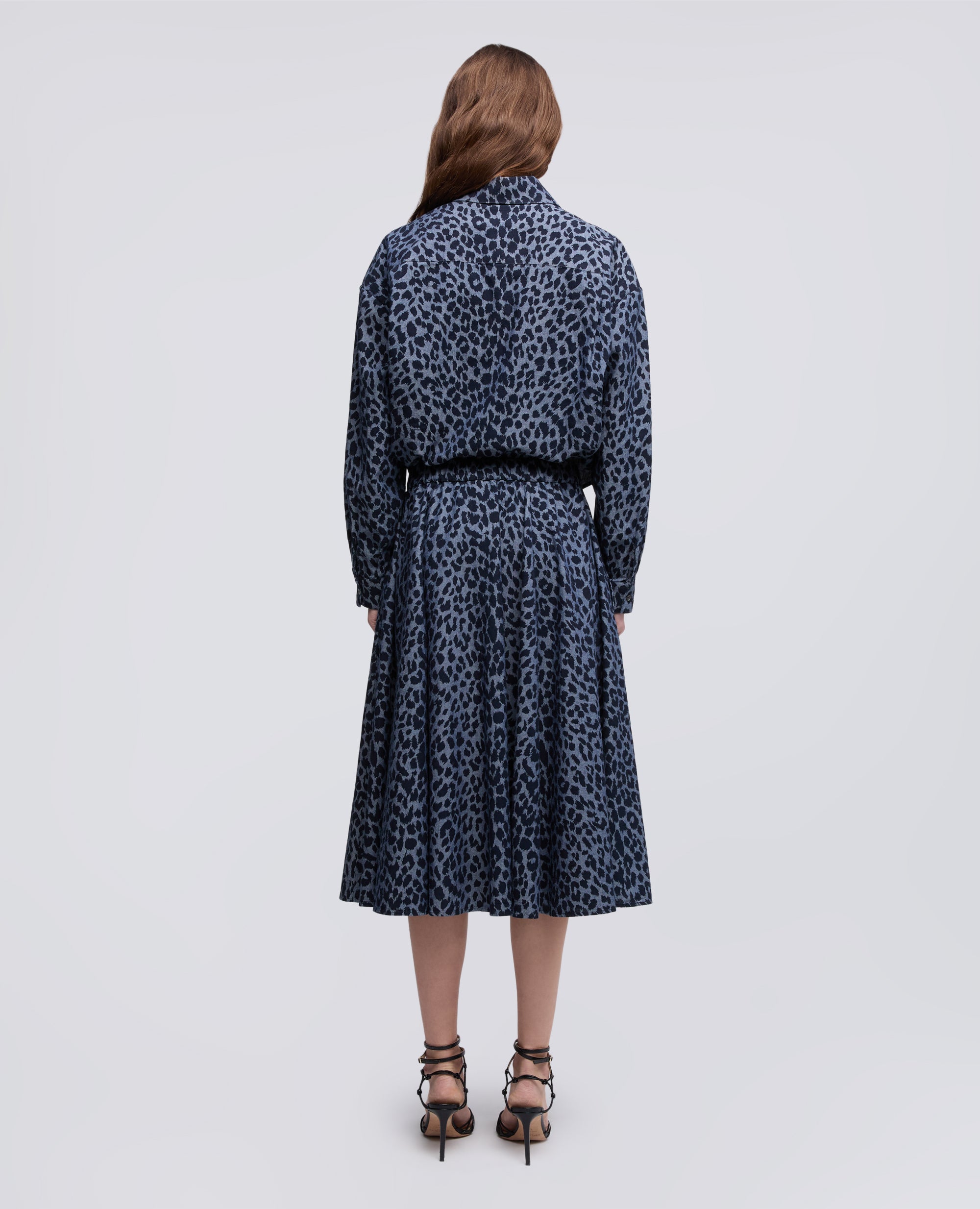 GONNA IN CHAMBRAY DI COTONE GIAPPONESE - BLU - ASPESI