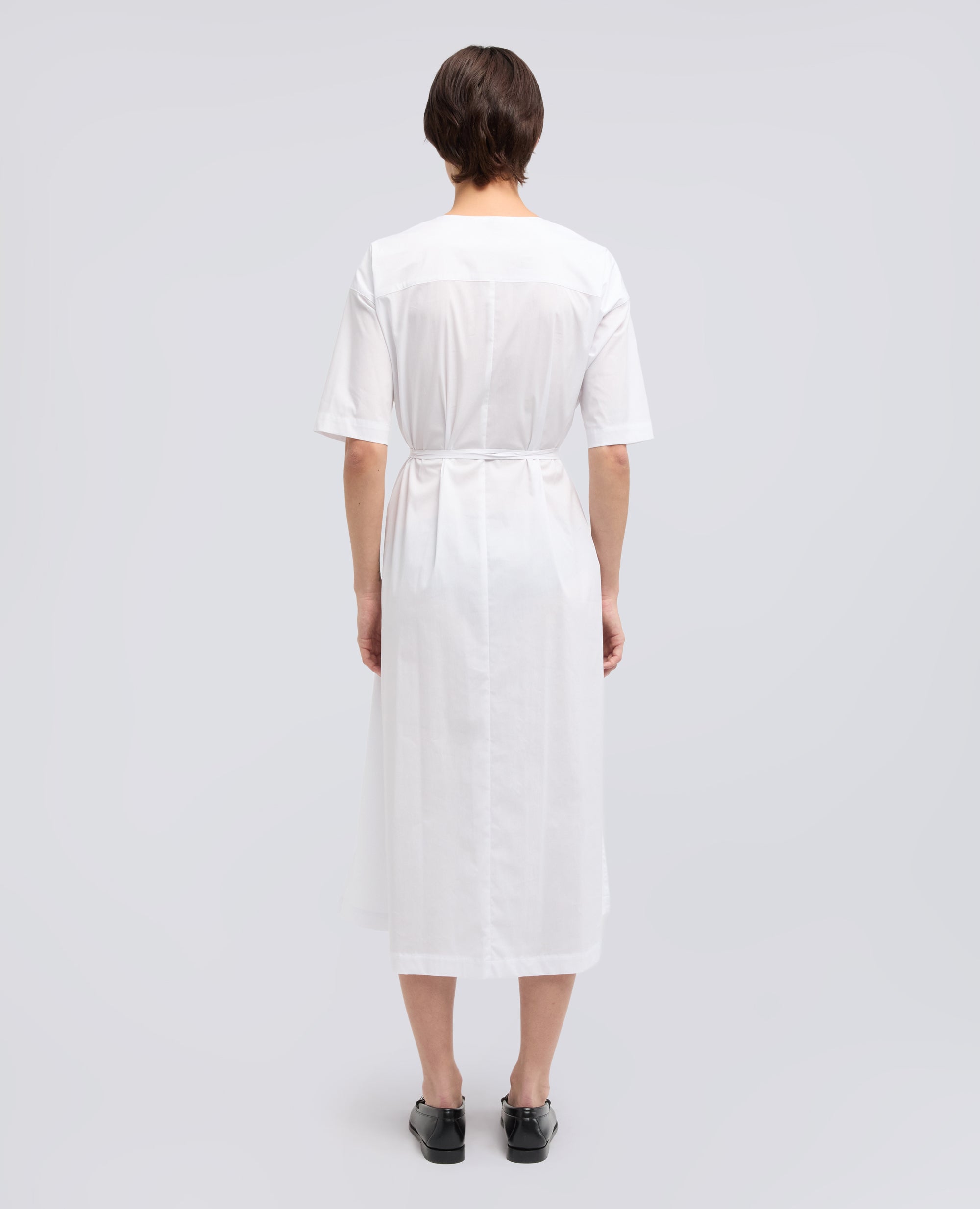 ABITO IN POPELINE DI COTONE E NYLON STRETCH - BIANCO - ASPESI