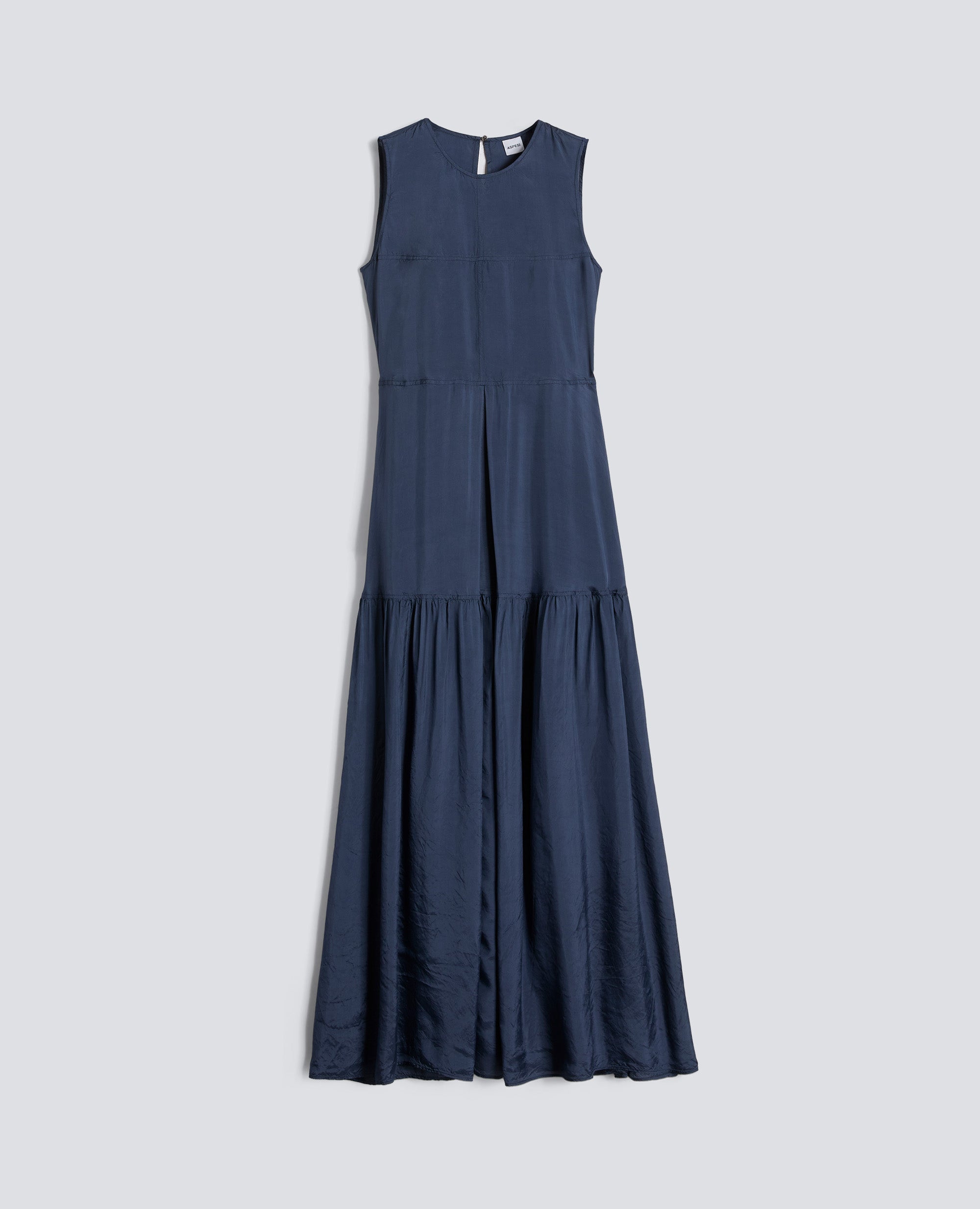 ABITO LUNGO IN TWILL DI VISCOSA FINISSAGGIO LAVATO - BLU - ASPESI