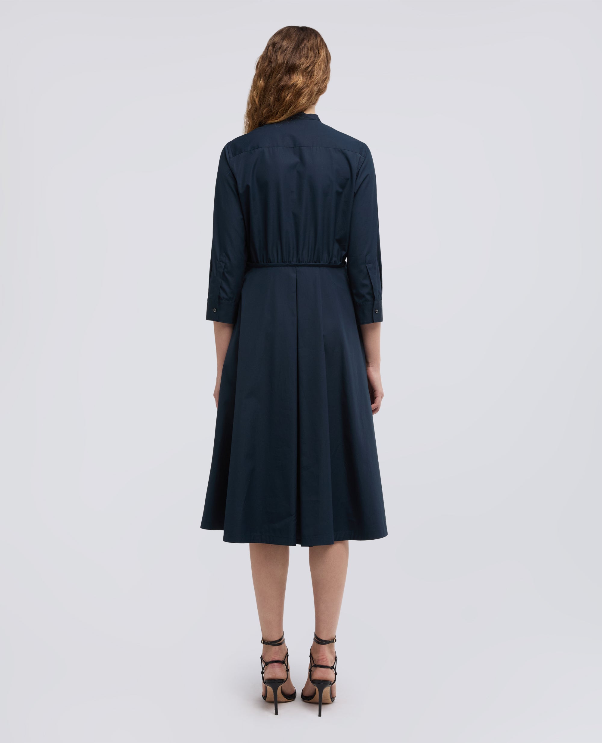 BAUMBAUM-POPLIN-KLEID - BLU - ASPESI