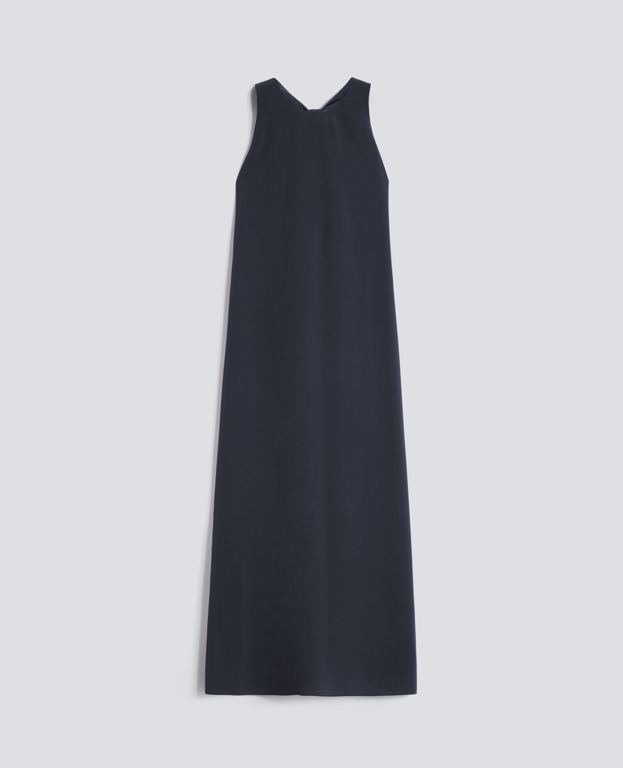 ABITO LUNGO IN CREPE DE CHINE DI SETA - BLU - ASPESI