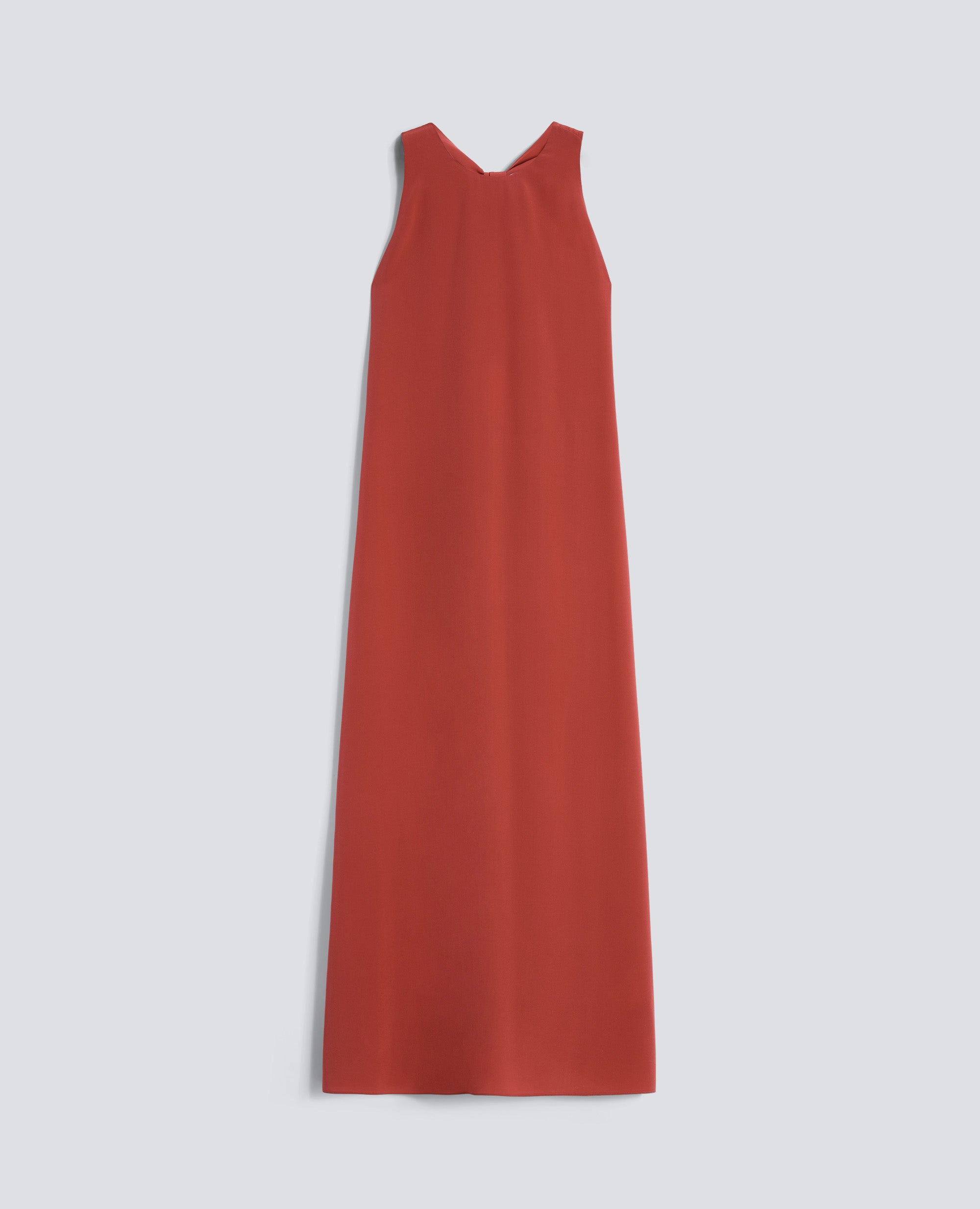 ABITO LUNGO IN CREPE DE CHINE DI SETA - ARANCIO - ASPESI