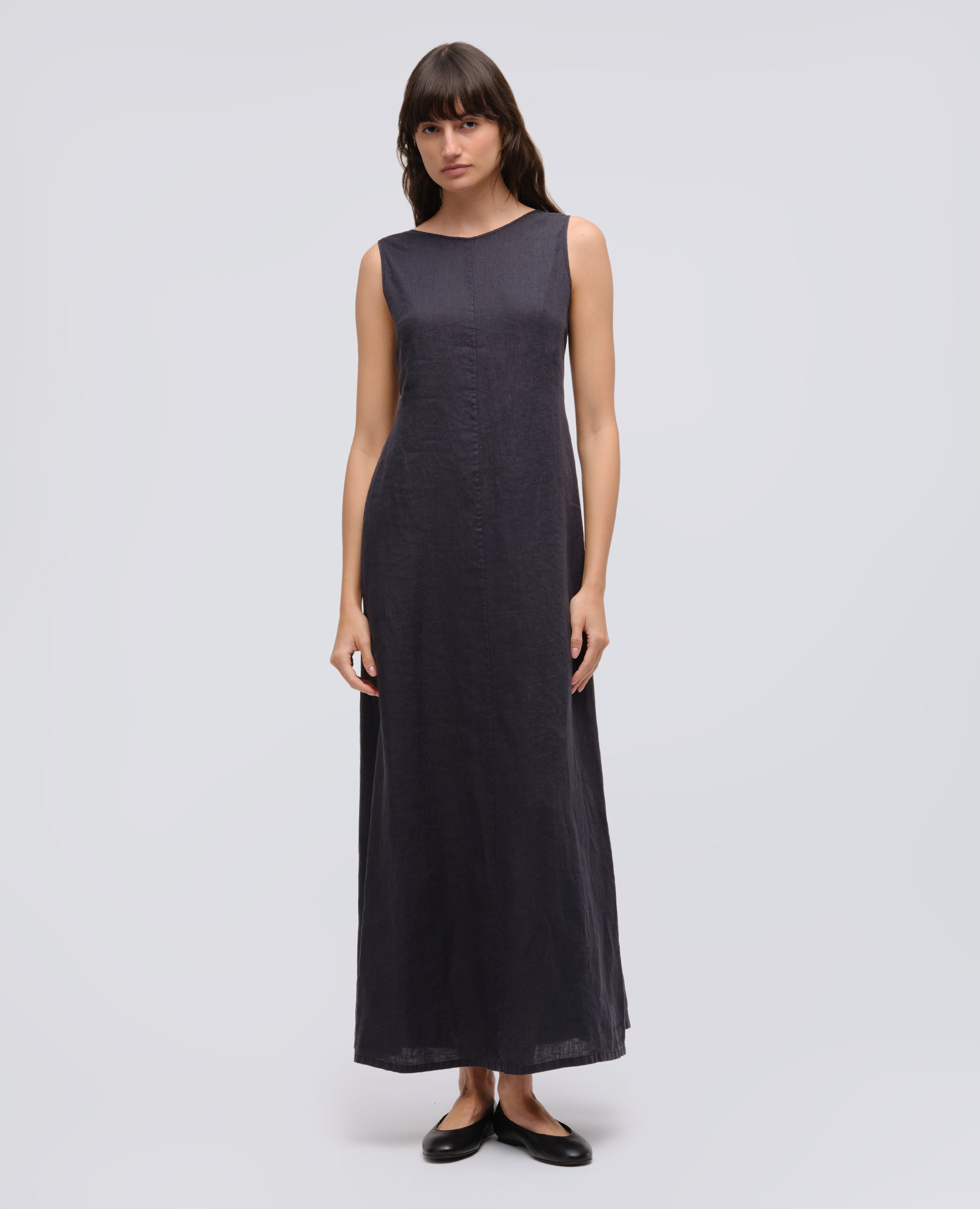 LONGUE ROBE EN LIN - BLU - ASPESI