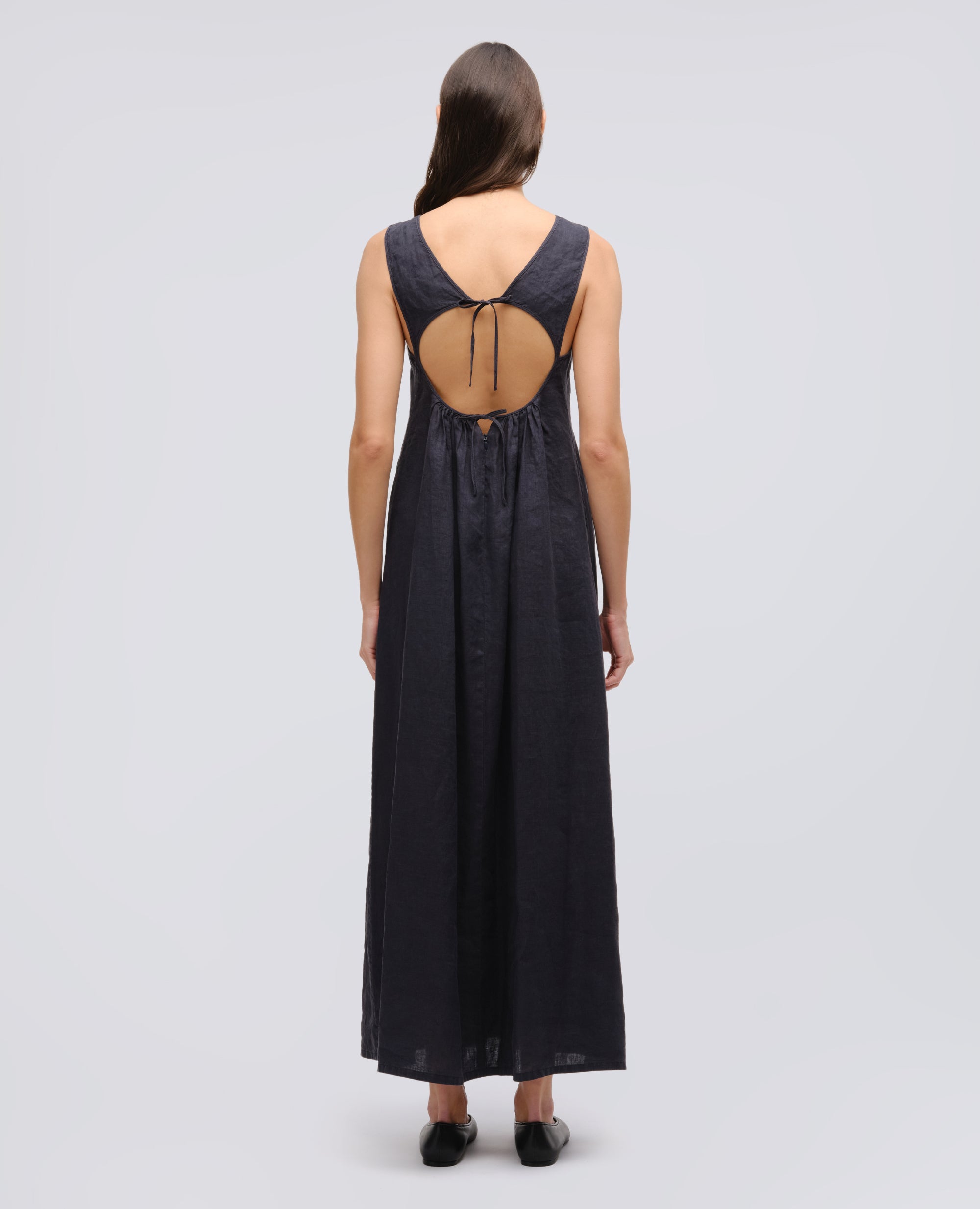 LONGUE ROBE EN LIN - BLU - ASPESI