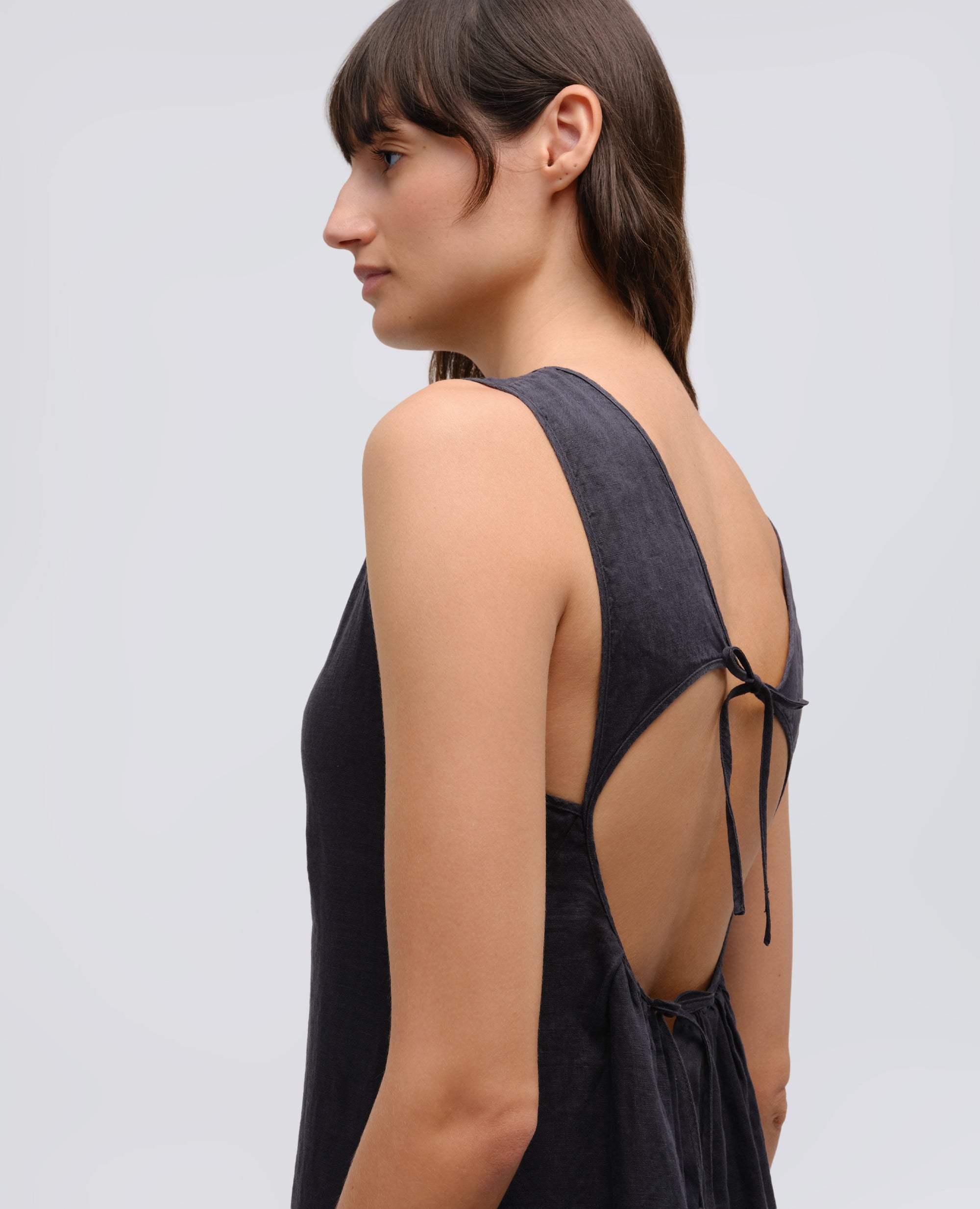 LONGUE ROBE EN LIN - BLU - ASPESI