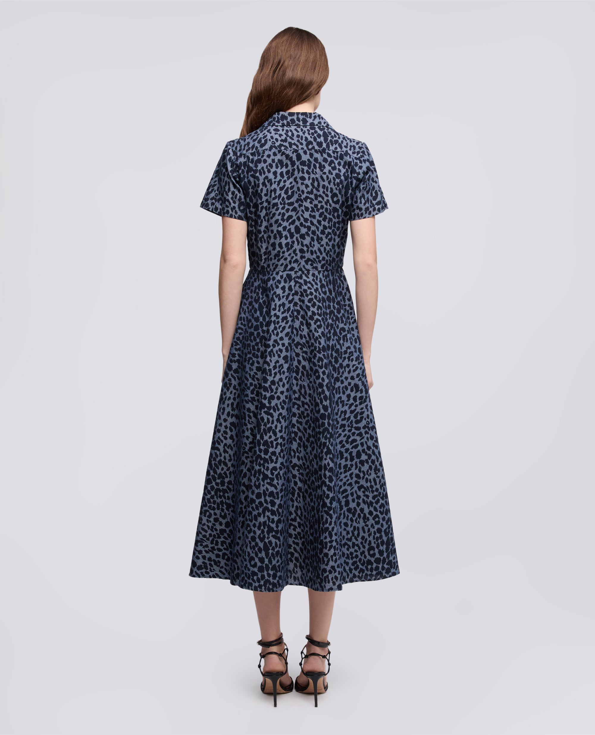 ABITO IN CHAMBRAY DI COTONE GIAPPONESE STAMPATO - BLU - ASPESI