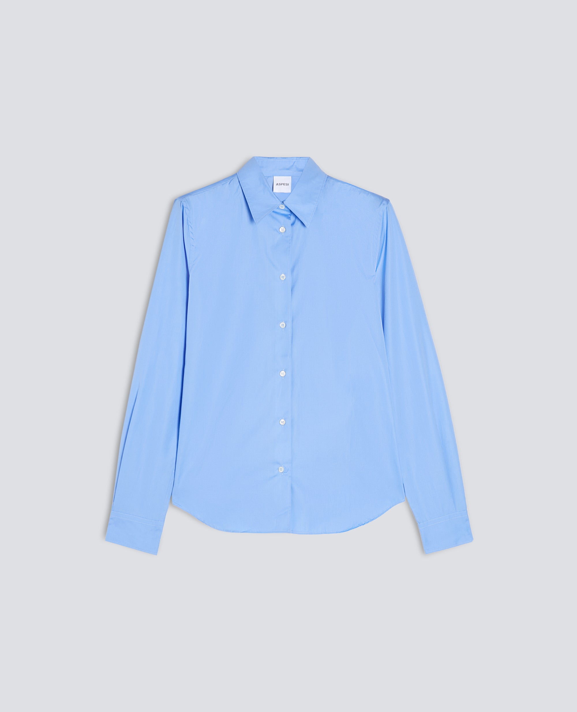 CAMISA DE ALGODON POPELINA - AZZURRO - ASPESI