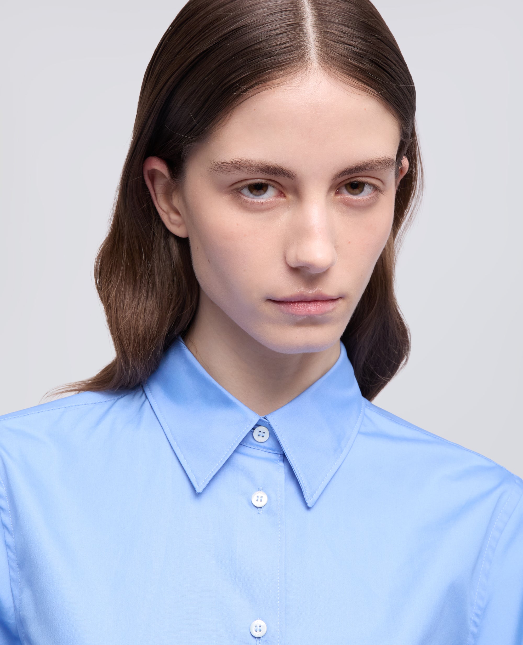 CAMISA DE ALGODON POPELINA - AZZURRO - ASPESI