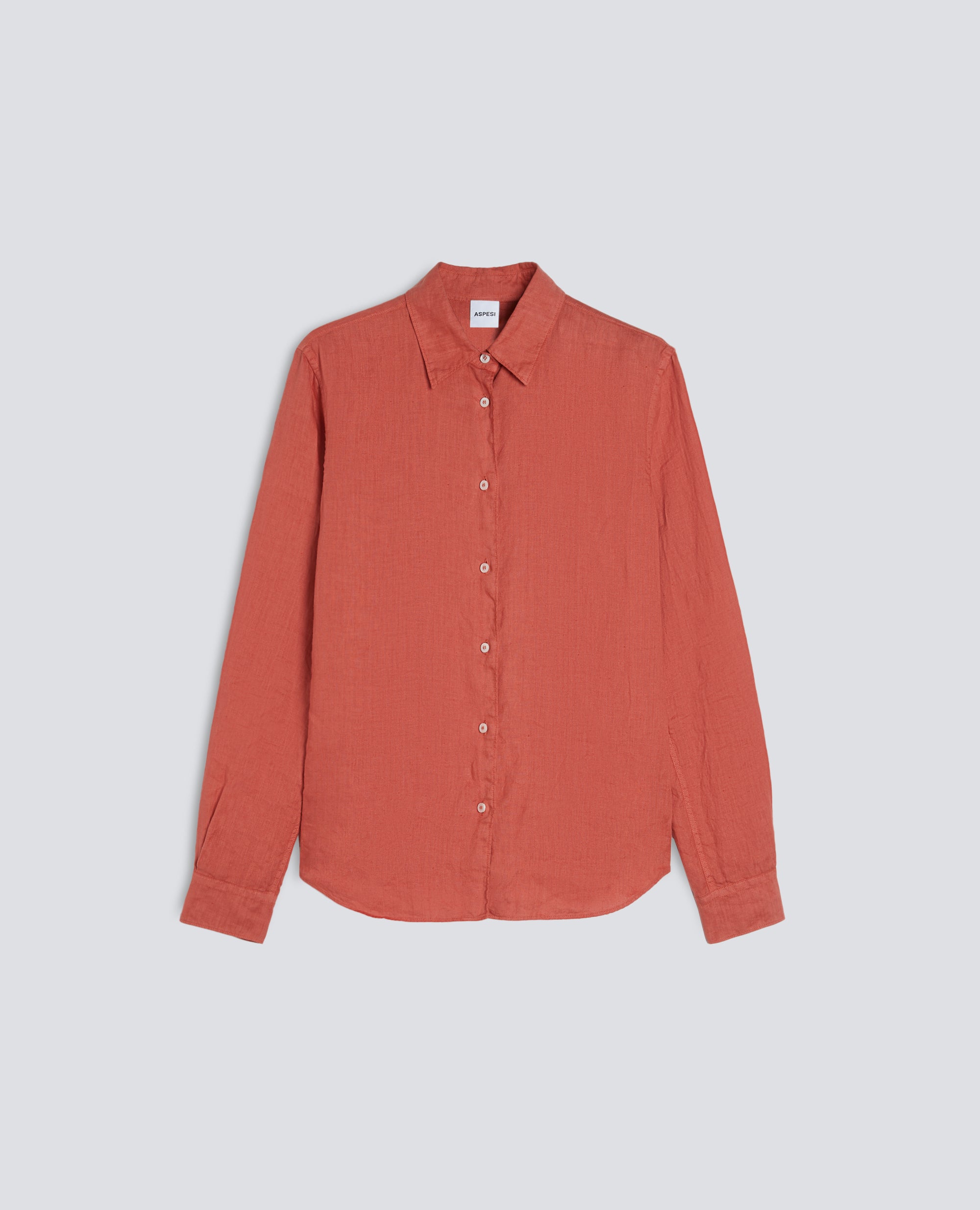 CAMICIA CLASSICA IN LINO LEGGERO TINTO CAPO - ARANCIO - ASPESI