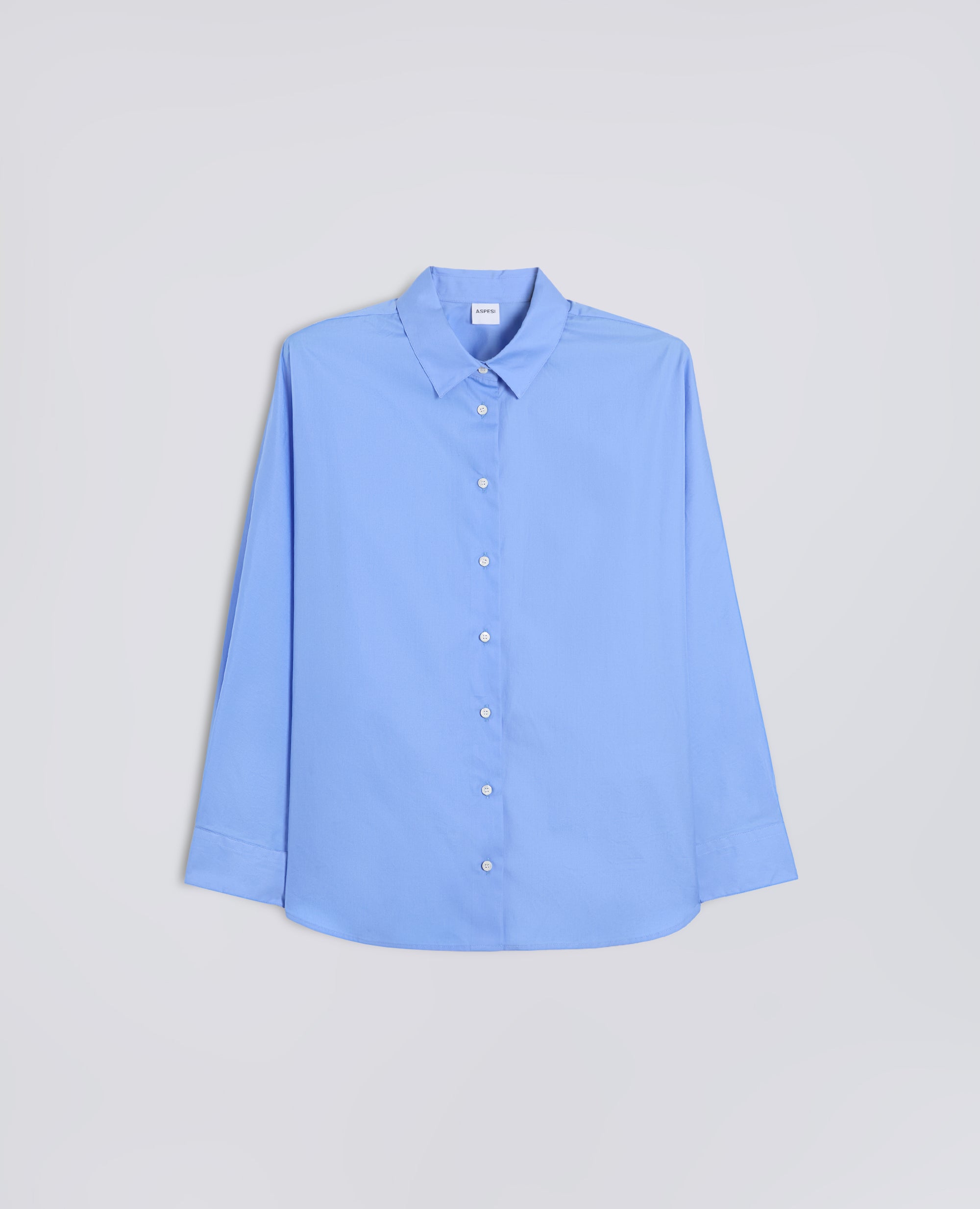 CAMICIA IN POPELINE DI COTONE - AZZURRO - ASPESI