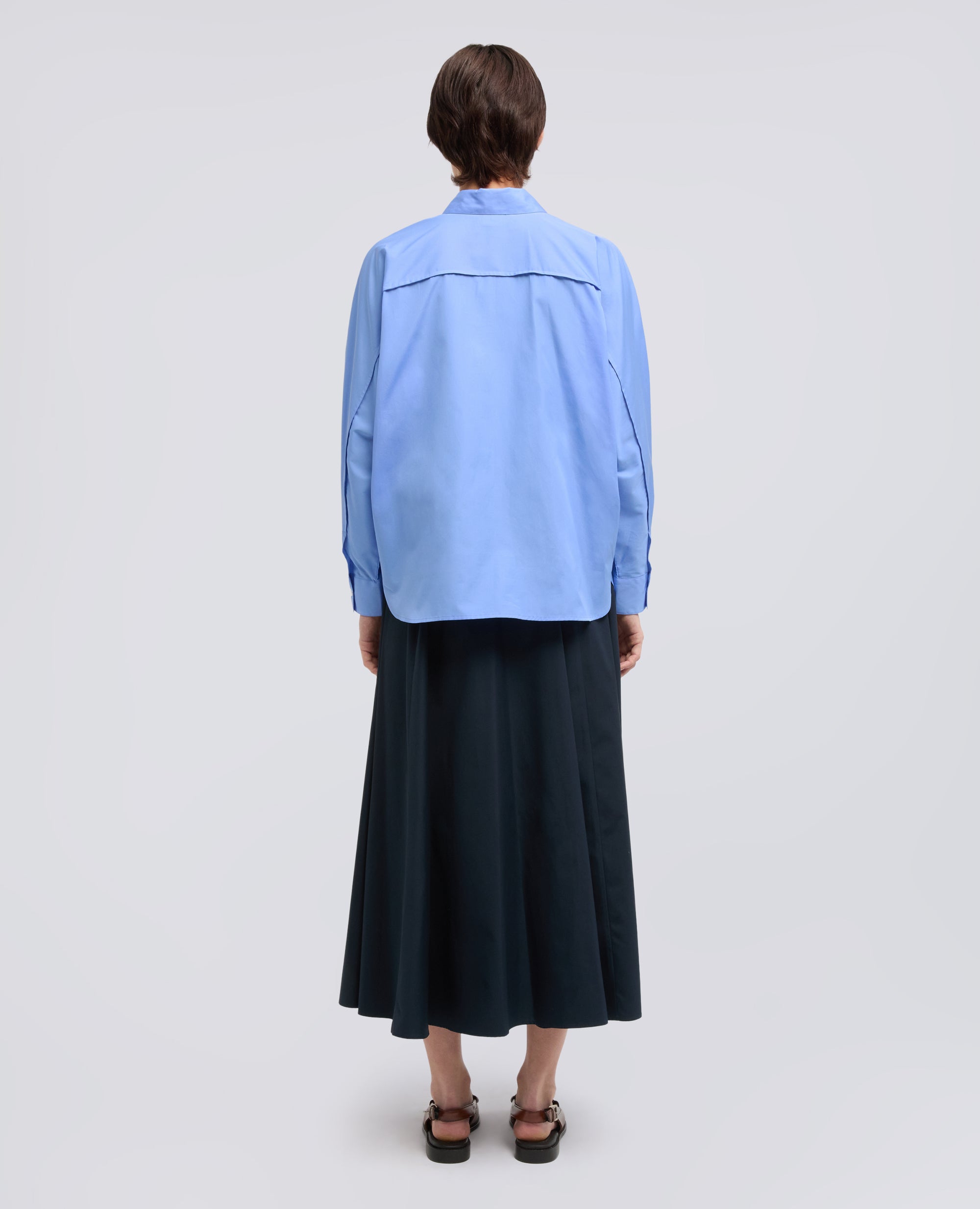 CAMICIA IN POPELINE DI COTONE - AZZURRO - ASPESI