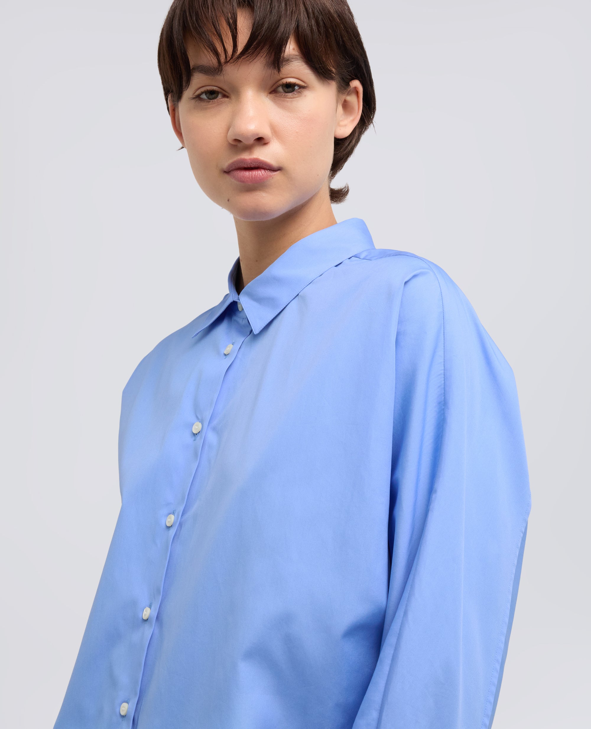 CAMICIA IN POPELINE DI COTONE - AZZURRO - ASPESI