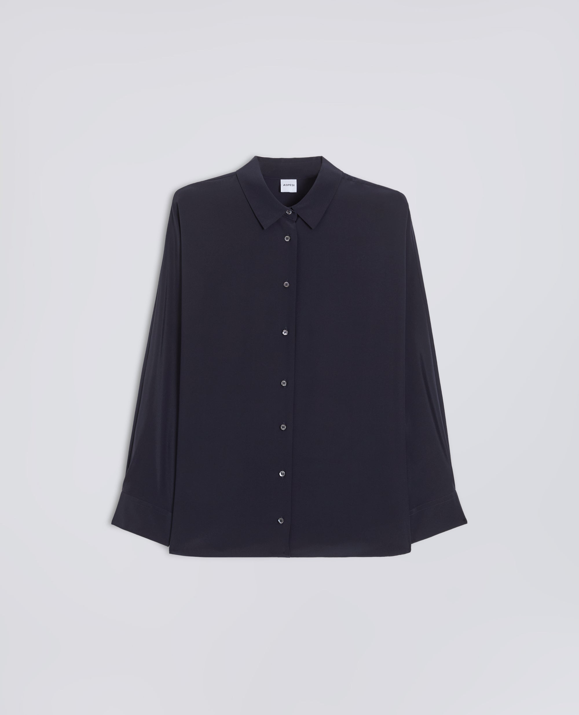 CAMICIA IN CREPE DE CHINE DI SETA - BLU - ASPESI