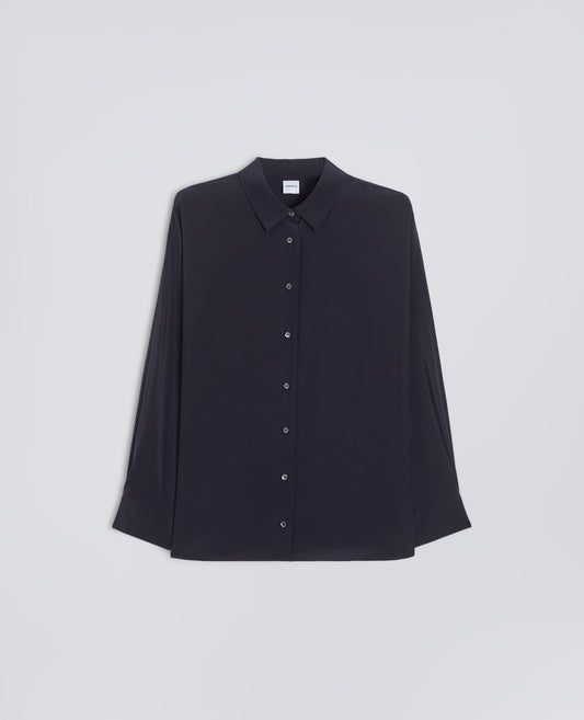 CAMICIA IN CREPE DE CHINE DI SETA - BLU - ASPESI