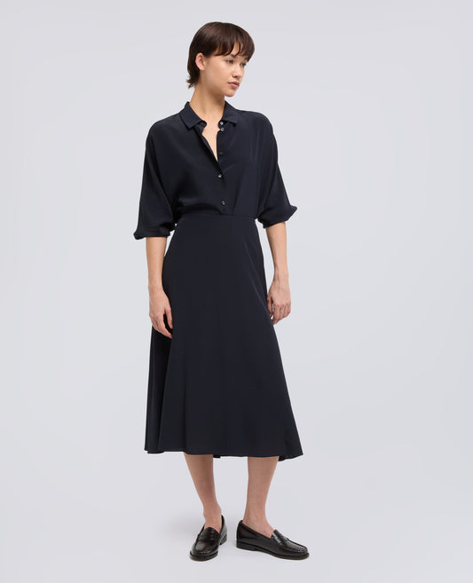 CAMICIA IN CREPE DE CHINE DI SETA - BLU - ASPESI