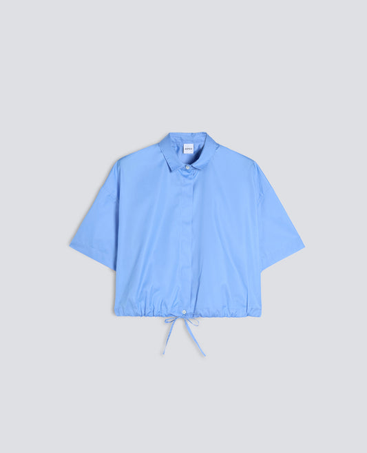 CAMICIA IN POPELINE DI COTONE - AZZURRO - ASPESI