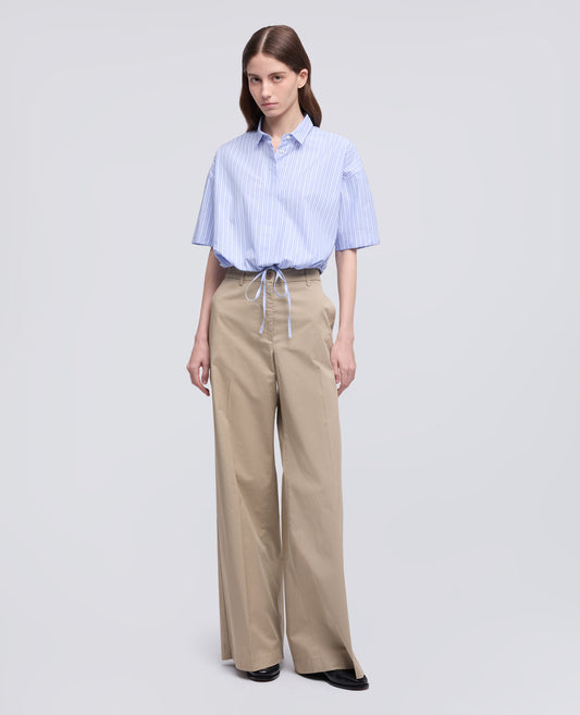 CAMICIA IN POPELINE DI COTONE A RIGHE - BLU - ASPESI